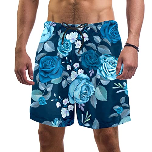 Maillots de bain pour hommes JDEZ à motif roses pour la plage