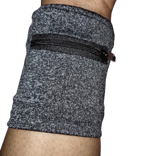 Generic Wrist Wallet for Active Lifestyle, Small, Zippered Compartments, Grey, One size fits most2