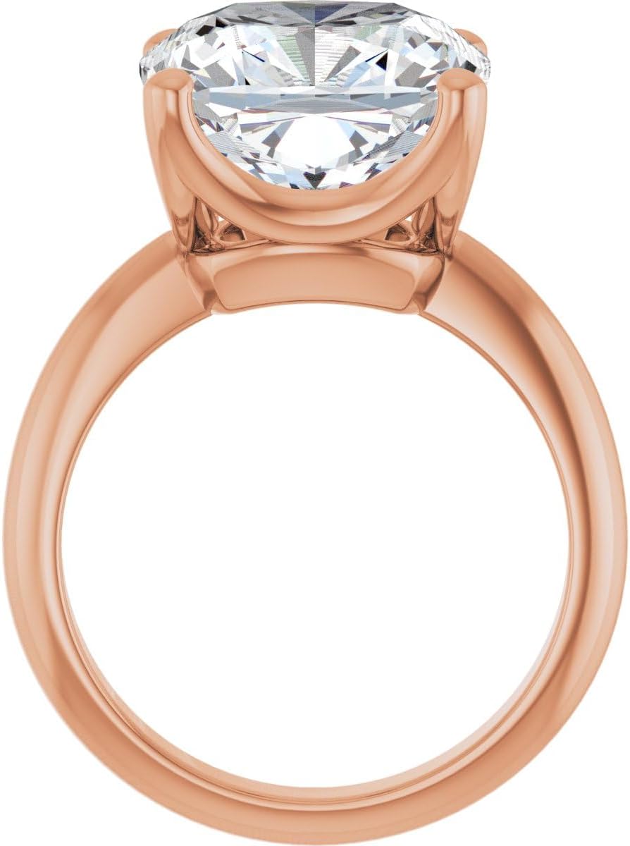 7 CT Moissanite Engagement Ring 10K 14K 18K Solid Gold, 925 Sterling Silver Willow Solitaire Engagement Ring Promise Ring for Wedding Christmas gift for Women