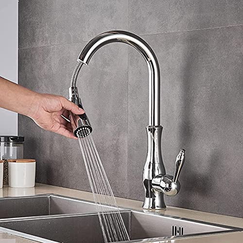 Robinet de cuisine mitigeur extractible eau chaud froid noir - 3