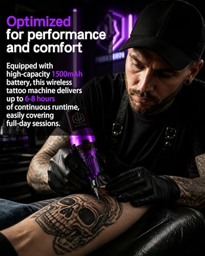 POSEIDON All-in-One Wireless Rotary Tattoo Gun Kit with Pen,1500mAh Battery — view 5