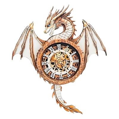 Cutywood Rompecabezas 3D para adultos, reloj de dragón con reloj funcional, rompecabezas de madera 3D (13 x 14.7 pulgadas), rompecabezas 3D de animales, escritorio, arte de pared, decoración del | Ya disponible en tu tienda friki favorita! En mundofriki.es!