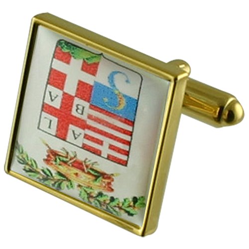 Select Gifts Individuelle Wappen Goldene Manschettenknöpfe personalisiert graviert box