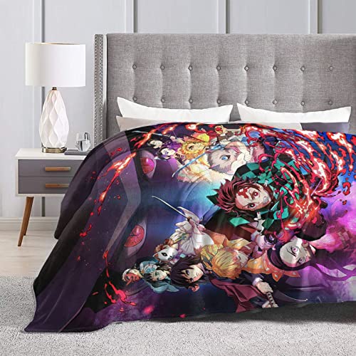 Bkpyfgey Anime Blanket Throw Flannel Fleece Blanket All Seasons Lightweight Air Conditioner Fluffy Blanket For Livingroom/Bedroom/Sofa/Camping/Office/Chair Halloween Thanksgiving 60"X50" #TOP2