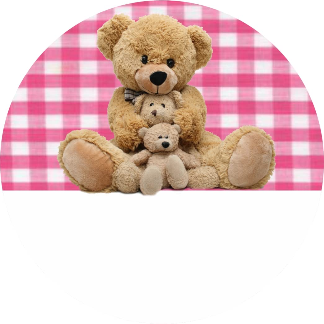 48 Personalised Teddy Bears Picnic Stickers Birthday, Schools, Picnic Party Cone (Pink) — image 1