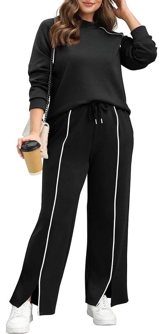 Chándal Mujer Conjunto Deportivo Mujer Conjunto Chic y Elegante Top Mangas Largas y Pantalones Fluidos Chándal Ropa Deportiva Outfit Yoga Fitness Jogging