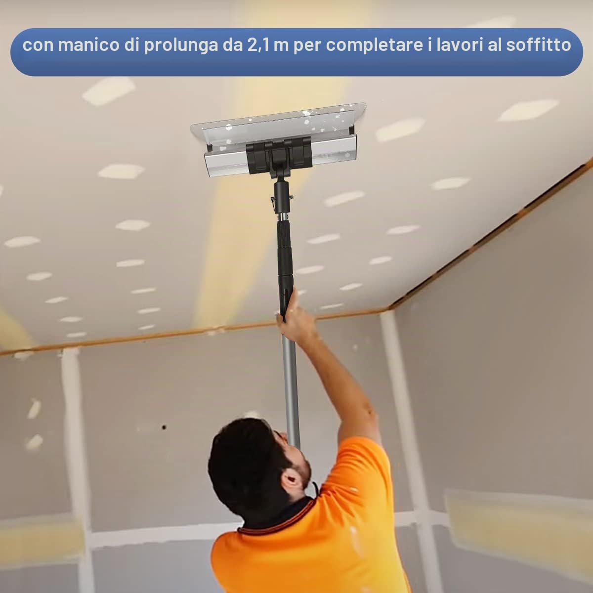 Spatola Stucco Kit con Pale Sostituibili e Maniglia di Estensione | Spatola di Finitura Kit con Maniglia di Estensione,Raschietto Professionale per Cartongesso per il Livellamento del Profilo