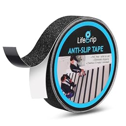 Lifegrip Anti Slip Traction Tape, 1 Inch x 15 Foot Friction Tape - Best Grip, Abrasive Adhesive for Stairs, Tread Step, Indoor, Outdoor (Friction Tape, 1" X 15')