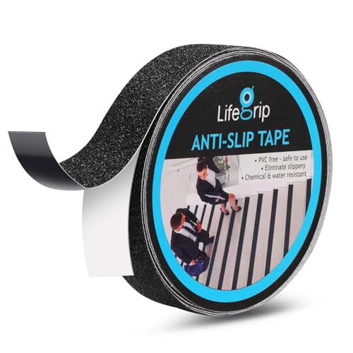 Lifegrip Anti Slip Traction Tape, 1 Inch x 15 Foot Friction Tape - Best Grip, Abrasive Adhesive for...