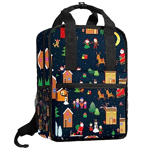 Sac à dos garçons aux motifs de Noël et cerfs pour les sorties d'hiver