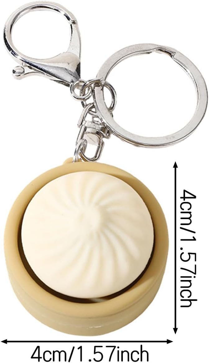 2-Piece Dumpling Fidget Clicker Toy - Button Clicker Keychain for Stress Relief, Anxiety, and Passing Time - Portable, Crisp Sound, Home, Office, Travel, Gifts for Adults