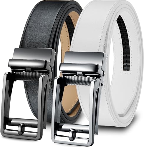 Ceinture à cliquet cuir homme réglable DOOPAI boucle coulissante