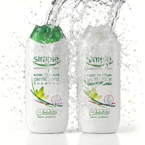 Simple Kind to Hair Shampoo and Conditioner Set 2 x 200ml - Gentle Care for Sensitive Scalp and Dry Hair + SHOPCIENTY Fridge Magnet