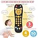 Baby Phone TV Remote Toy Set, Bilingual Play Phones Toy Remote for Baby with Music Light for 6+ Months, Early Learning Baby Toys Gift for 1 Year Old Boys Girls Toddler Infant, English/Spanish, Orange