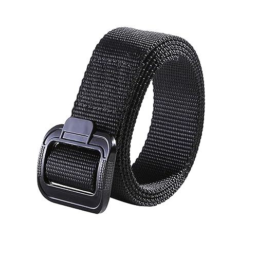 BESPORTBLE Tactical Nylon Belt for Men Outdoor Sports Belt with Quick Release Alloy Buckle Rust Webbing Strap for Climbing Hunting Riding Running Casual Black