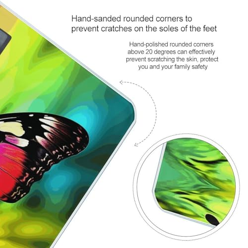 Báscula digital Colorful Butterfly para baño con vidrio templado miniatura 4