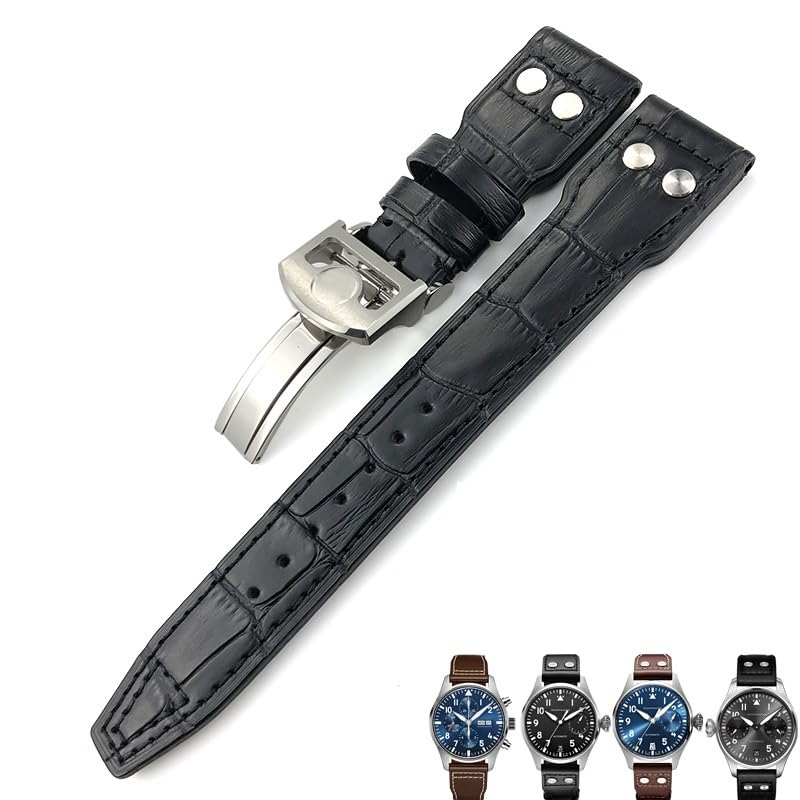 Bracelet montre cuir de veau véritable à clous pour faire revivre la légende Pilot