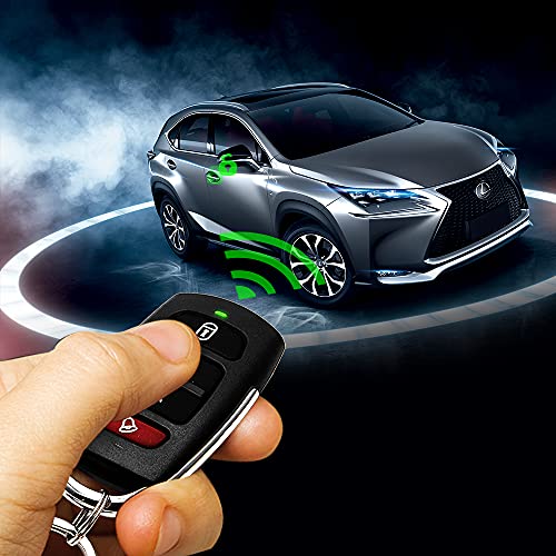 Car Alarm Security System, Universal Car Alarm Security Protection System with 2 Remote Controls Car Keyless Entry System Car Horn Siren Alarm, DC12V ±3V