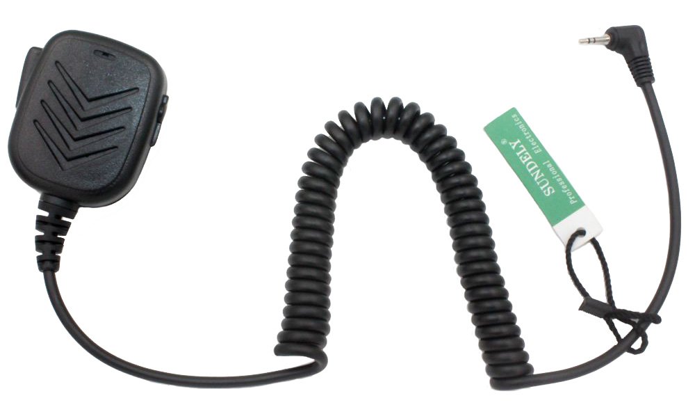 SUNDELY® Handheld Shoulder Mic with Speaker Replacement for Motorola Talkabout 2 Two Way Radio Walkie Talkie T6000 FV200 FR60 PMR446 1-pin + 3.5mm Audio Jack + Metal Back Clip