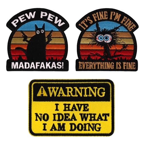 Lot De 3 Ecusson Thermocollant, Fun Patch Militaire, Patch Thermocollant Vetement,Ecusson Scratch a...