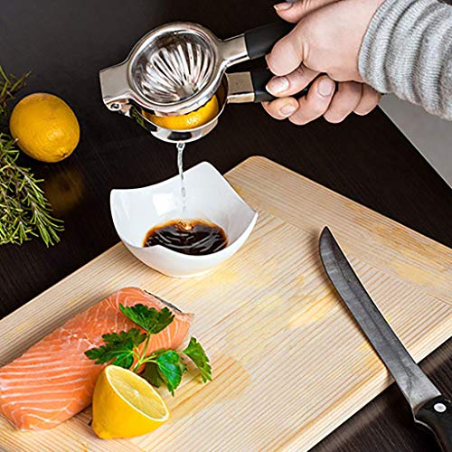 Large Lemon Squeezer,Stainless Steel With Premium Heavy Duty Solid Metal Squeezer Bowl And Food Grade Silicone Handles - Large Manual Citrus Press Juicer And Lime Squeezer Stainless Steel… #TOP2