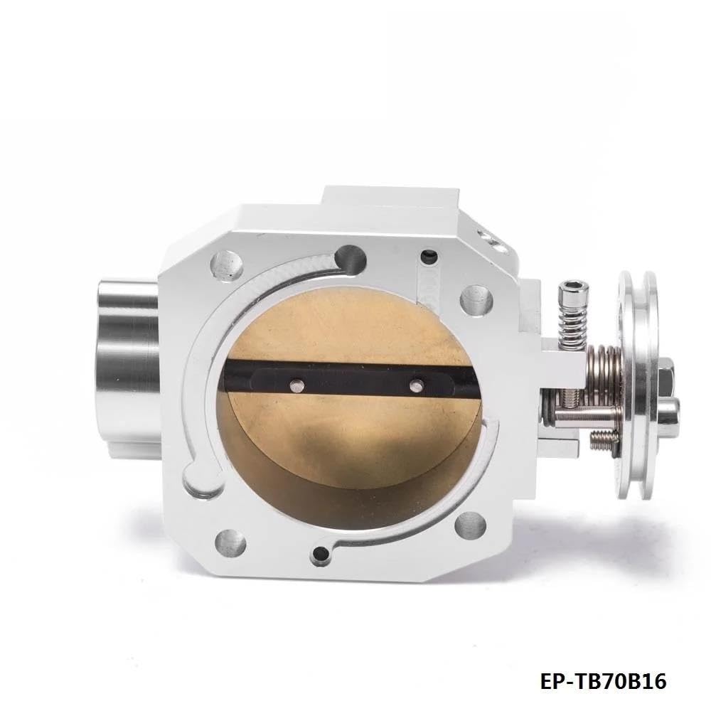 Sensor posición Acelerador Colector De Admisión Plateado Aluminio Cuerpo del Acelerador 70mm para Civic B16 B18 D16 F22 B20 D/B/H/F EG EK H22 EP-TB70B16 Cuerpo de Acelerador