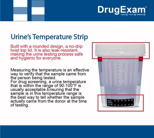 50 Pack - DrugExam 12 Panel Drug Test Cup Kit with Temperature Strip-Testing Marijuana THC50/AMP500/BAR300/BZO300/COC150/MDMA500/MET500/MTD300/OPI300/OXY100/PCP25/TCA1000.Urine Test. - Thumbnail 3