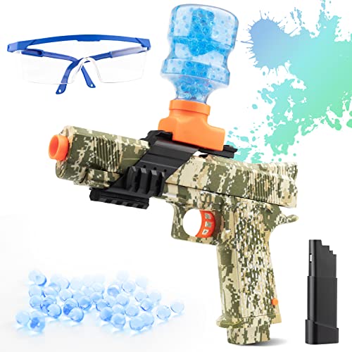 Hericapul Electric Gel Ball Blaster with 10000 Water Beads and Goggles for Outdoor Activities, Automatic Shooting Fighting Games, Toy Blaster for Kids and Adult Backyard Blasters (Green)