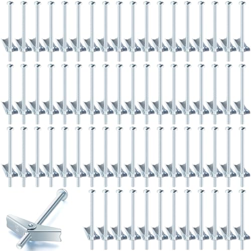 Yaocom 200 Pcs 1/4" X 4" Toggle Bolts and Wing Nut Wall Anchor for Drywall