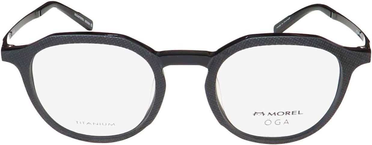 10153o Titanium Metal Hardware Genuine Contemporary Eyeglass Frame/Glasses [50-22-145, black/grey]