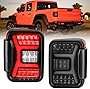 Nixon Offroad LED Tail Lights Assembly for 2019 2020 2021 2022 Jeep Gladiator JT, Gladiator Taillights Replacement Pair w/ Sequential Turn Signals and Led DRL/ Brake Reverse Lights (Smoke