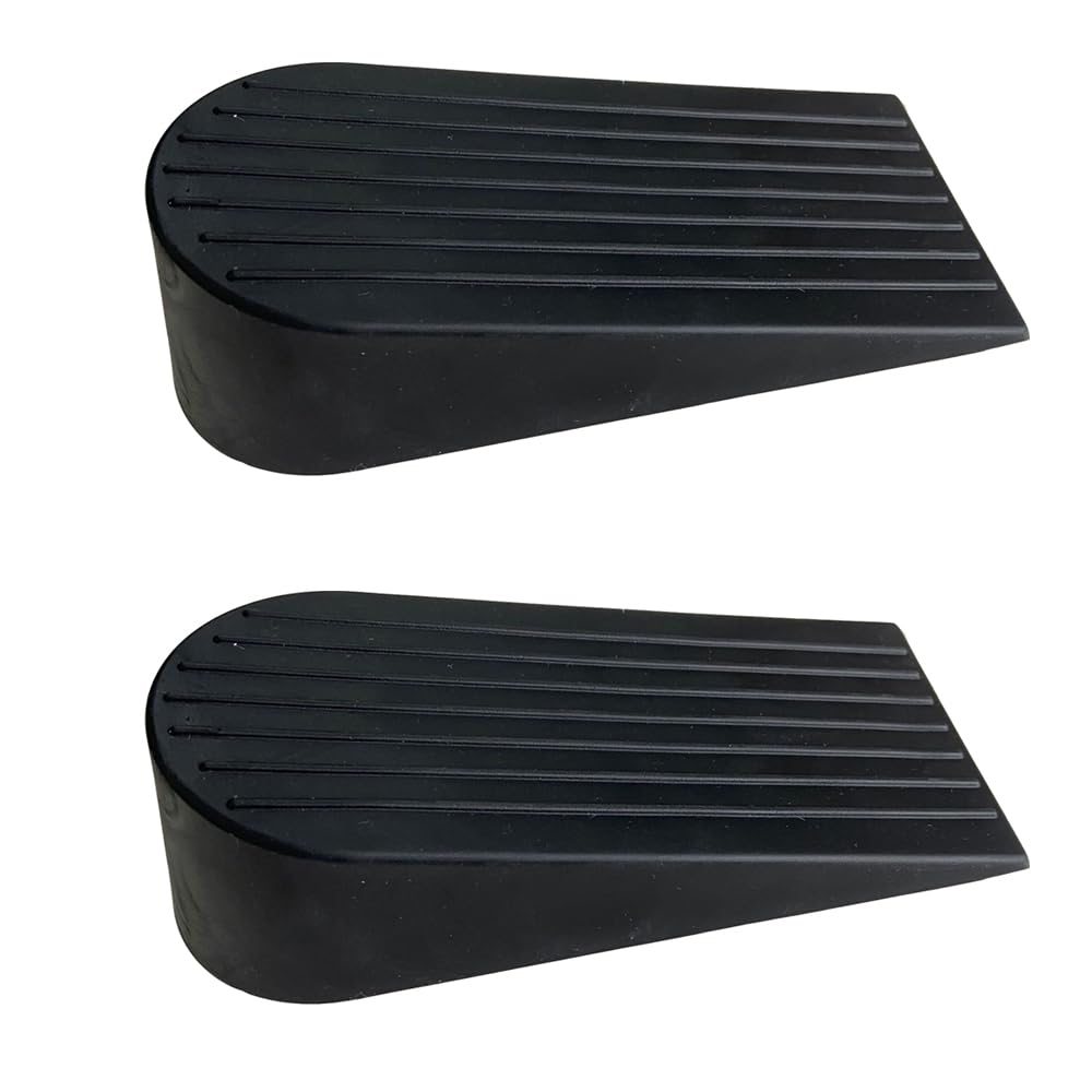 Butées de porte en caoutchouc robustes de 4,8 cm pour maison et bureau (Lot de 2, Noir)