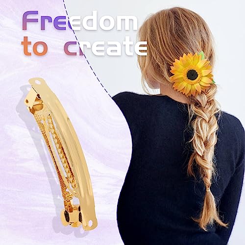 Cinaci Pack de 20 Pinzas para el cabello de metal dorado de 8 cm miniatura 3