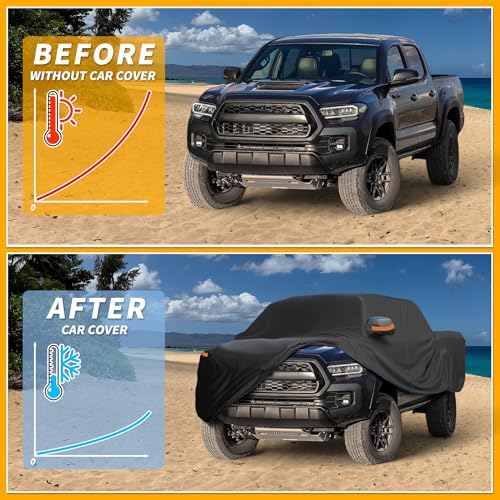 Housse auto toutes saisons anti-UV imperméable avec bandes noires - 4