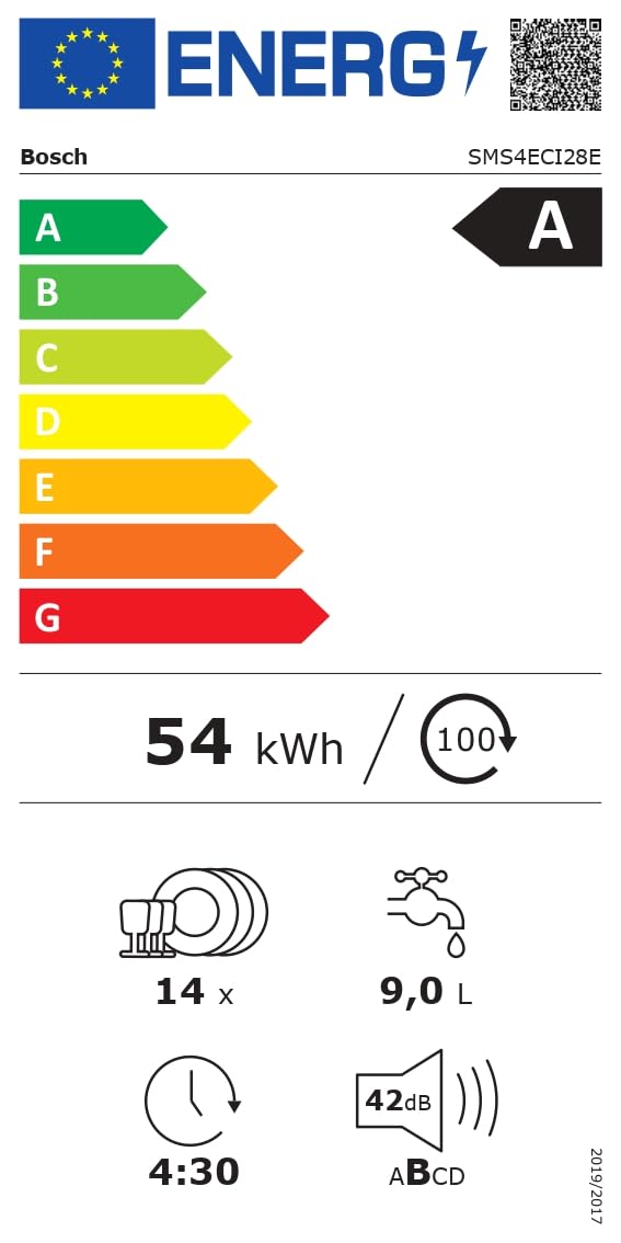 Bosch, Lavavajillas Libre instalación, Acero angihuellas, 60cm, SMS4ECI28E