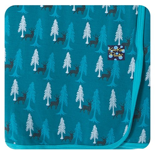 KicKee Pants Newborn Swaddling Blanket, Little Girls- Cedars and Elk, One Size