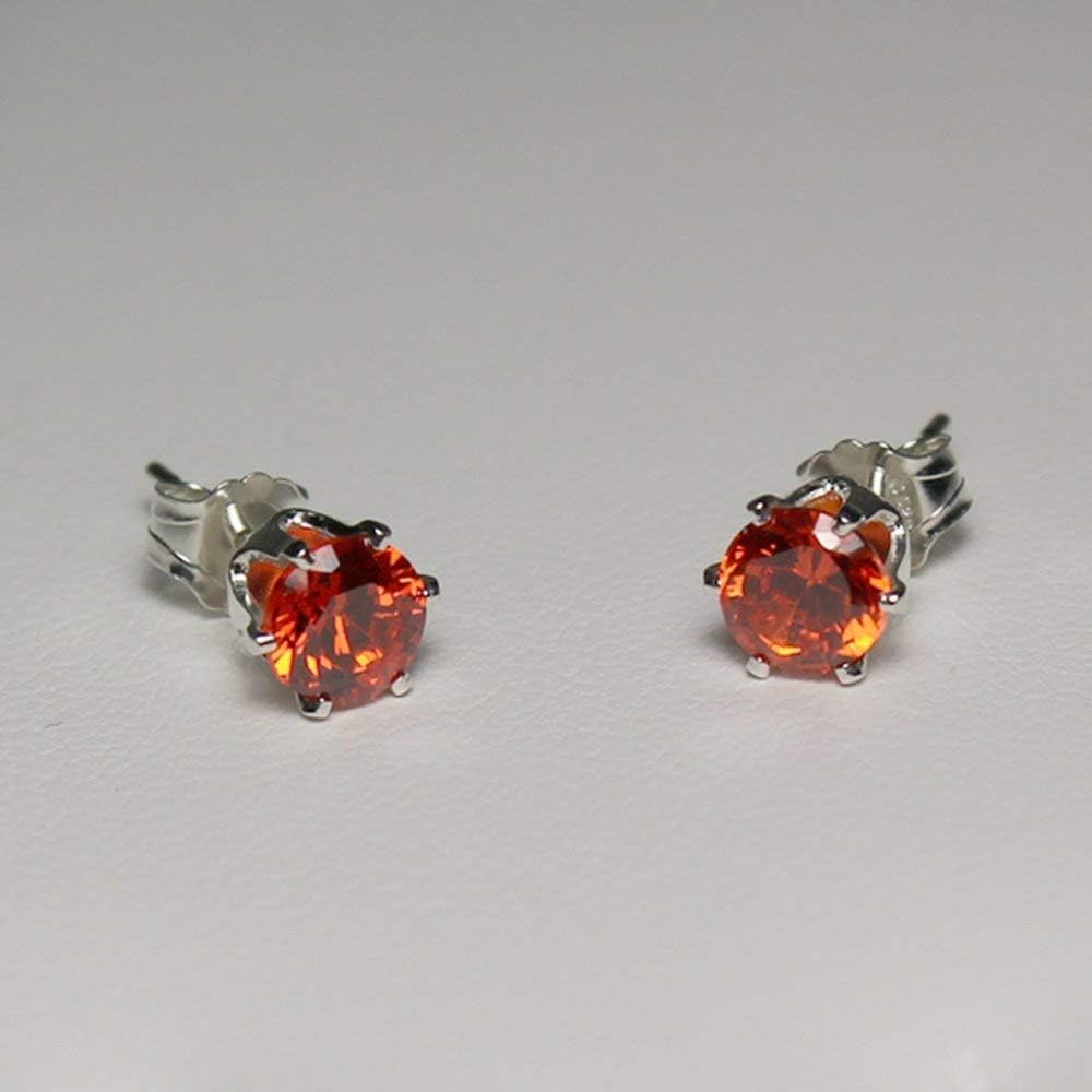 Mexican Fire Opal Earrings Sterling Silver/Stud Earrings - Image 3