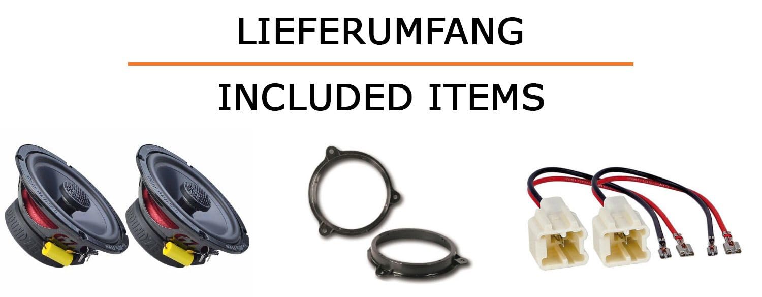 Lautsprecher Boxen Einbaupaket für Gro, Zero GZRF 65SQX kompatibel mit Renault Trafic III vorne | 2X Tief-Mitteltöner mit integriertem Hochtöner 140W MAX