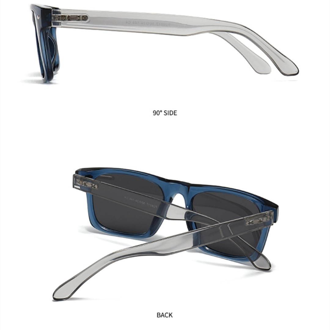 Gafas de sol polarizadas con montura de calidad para hombre y mujer, protección UV400, color negro y gris, estilo clásico unisex.