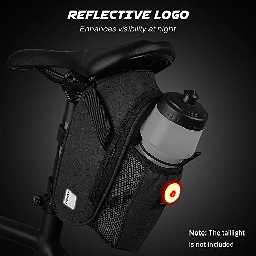 pedkit Bolsa de selim de bicicleta com bolso para garrafa de água Bolsa de selim para bicicleta à pr