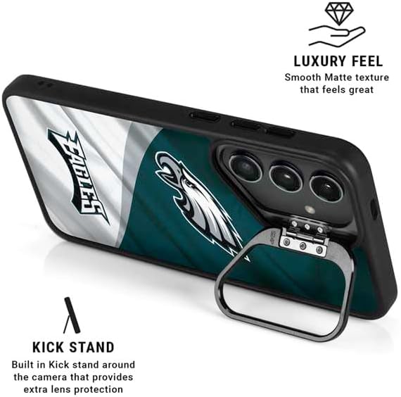 Skinit Kickstand Phone Case Compatible with Galaxy S25 Plus - Officially Licensed NFL Philadelphia Eagles Design