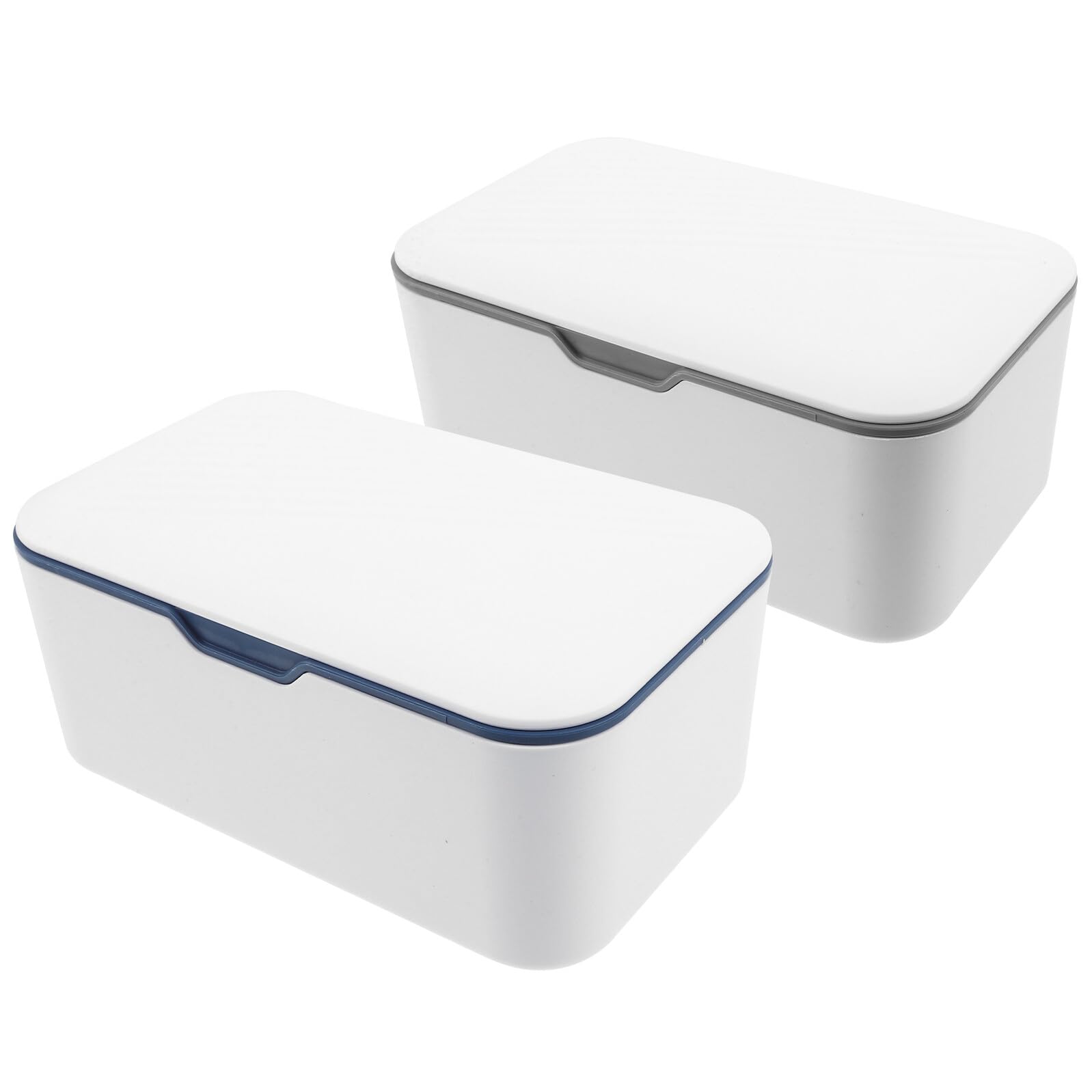 Boîte à Lingettes Humides Portable Lot de 2, pour Bébé, Plastique Bleu