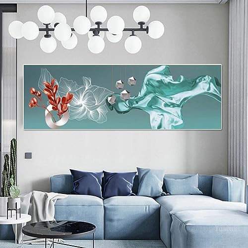Art Affiches Soie Peinture Toile Abstrait Géométrie Décoration Murale Premium KEBIA 40x120