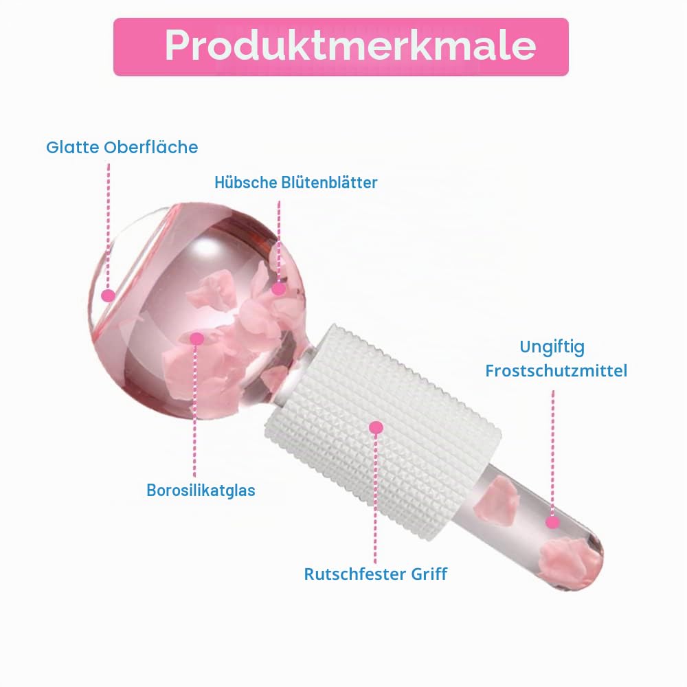 Eiskugeln für Gesichtsbehandlungen, straffen die Haut und reduzieren Schwellungen, kalte oder heiße Hautmassagegeräte, Eiskugeln für Gesicht verbessern die Durchblutung und dunkle Ringe (Rosa)