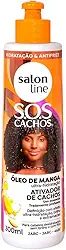 Salon Line, Ativador de Cachos, SOS Cachos, Óleo de Manga, Vegano - Para Cabelos Ondulados, Cacheados e Crespos, 500ml