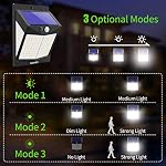 CLAONER Solar Lights Outdoor Motion Sensor Lights 3 Modes, Solar Powered Security Lights (Permanent On All Night/Smart Brightness Control) with 270 Degree Wide Angle IP65 Waterproof for Deck Garage Animal