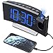 Produktbild Projektionswecker, Mpow FM Radiowecker mit Projektion, 5'' LED-Anzeige, digitaler Wecker, Reisewecker, Tischuhr, Dual-Alarm, 6 Helligkeit, 4 Alarmton mit 3 lautstärke, 9 ' Snooze, Blau