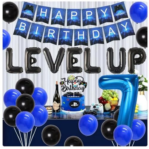 Oarkive FDF4RE Happy Birthday Video Game Cake Topper Glitter Black Gamer Cake Topper Gaming Cake Topper Video Game Controller Party Supplies thumb #7
