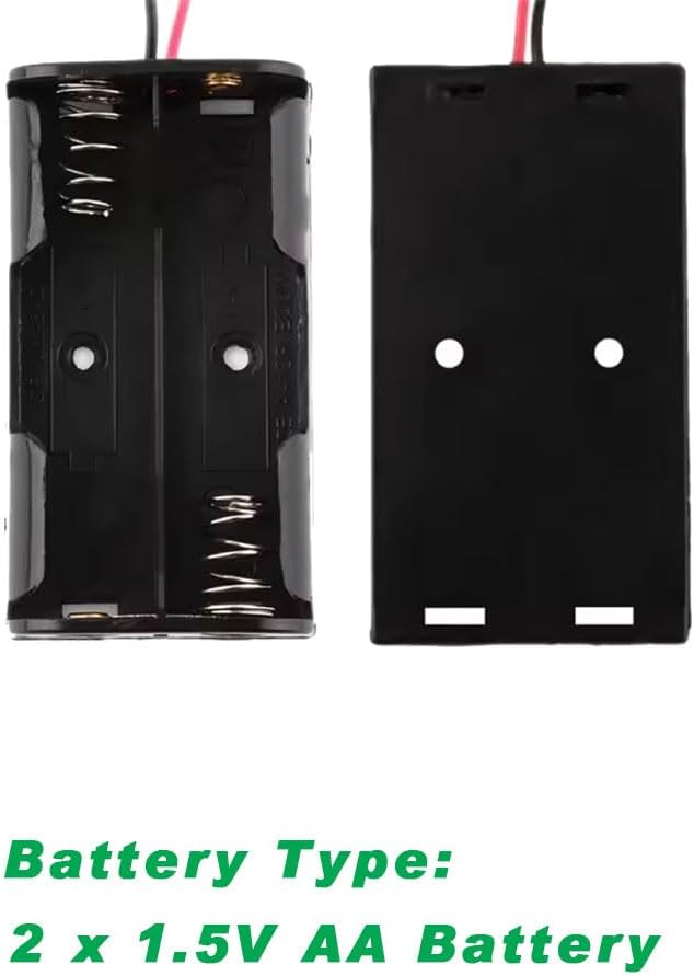 (Pack of 10) 2 AA Battery Holder with Leads, 2 x 1.5V AA Battery Holder 2 Cell with Wires
