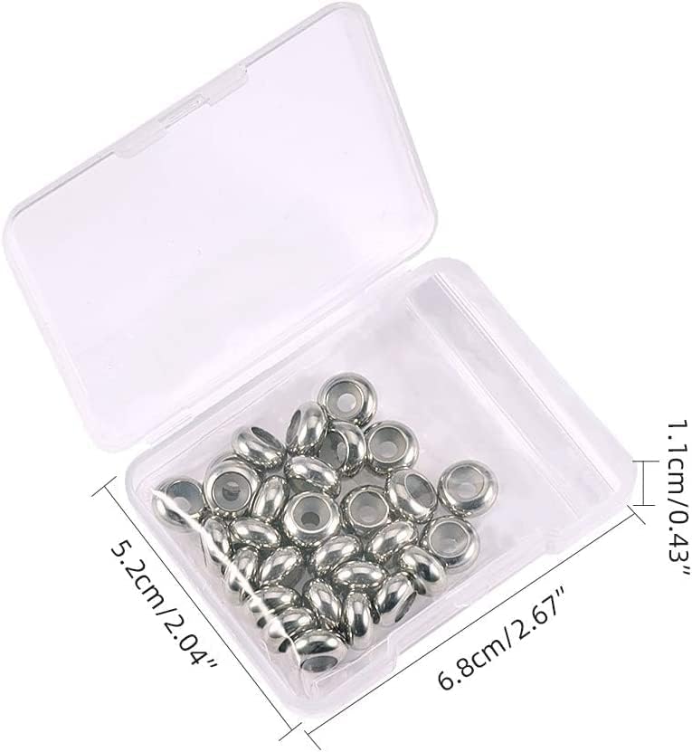 PH PandaHall 35pcs Stopper Beads 304 Stainless Steel Spacer Beads 10mm Rubber O Rings Insert Rubber Locating Ring for DIY Bracelet Necklace Jewelry Making Accessories Hole: 3mm - Image 8